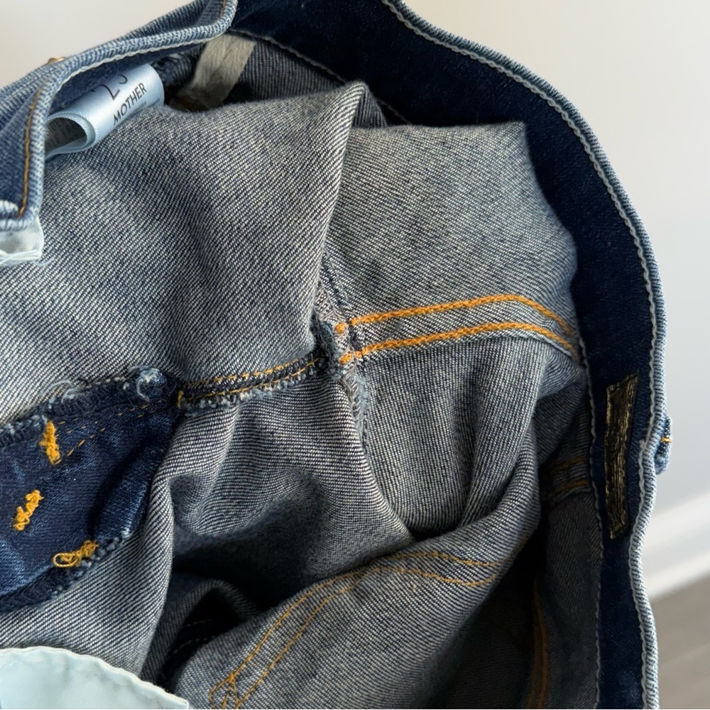Mother The Insider Slit Ankle Fray Not Rough Enough Denim Jeans 25 - Picture 14 of 16